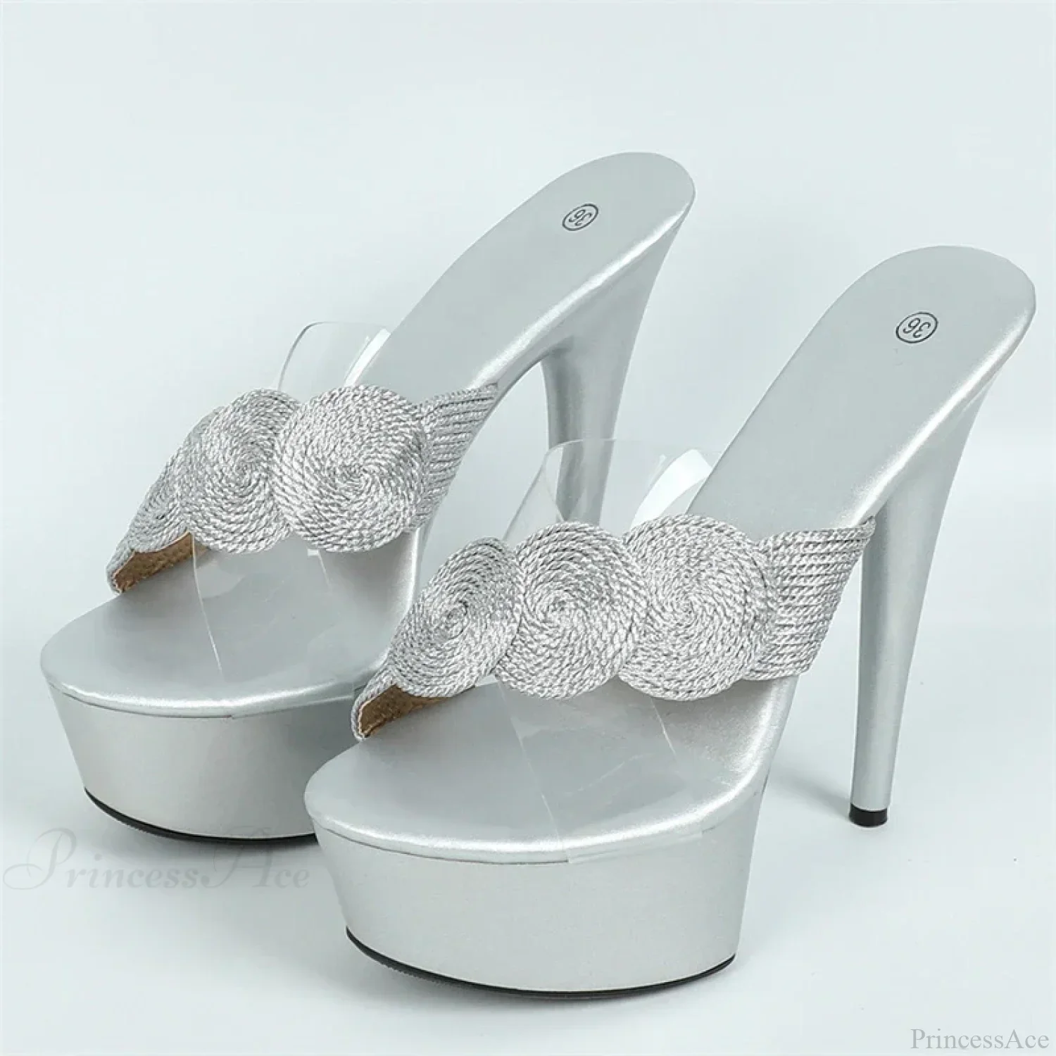 Ultra-Thin SummerFashionable Open-Toe Platform Party Club Sexy High Stripper Slipper High Heel - Image 9
