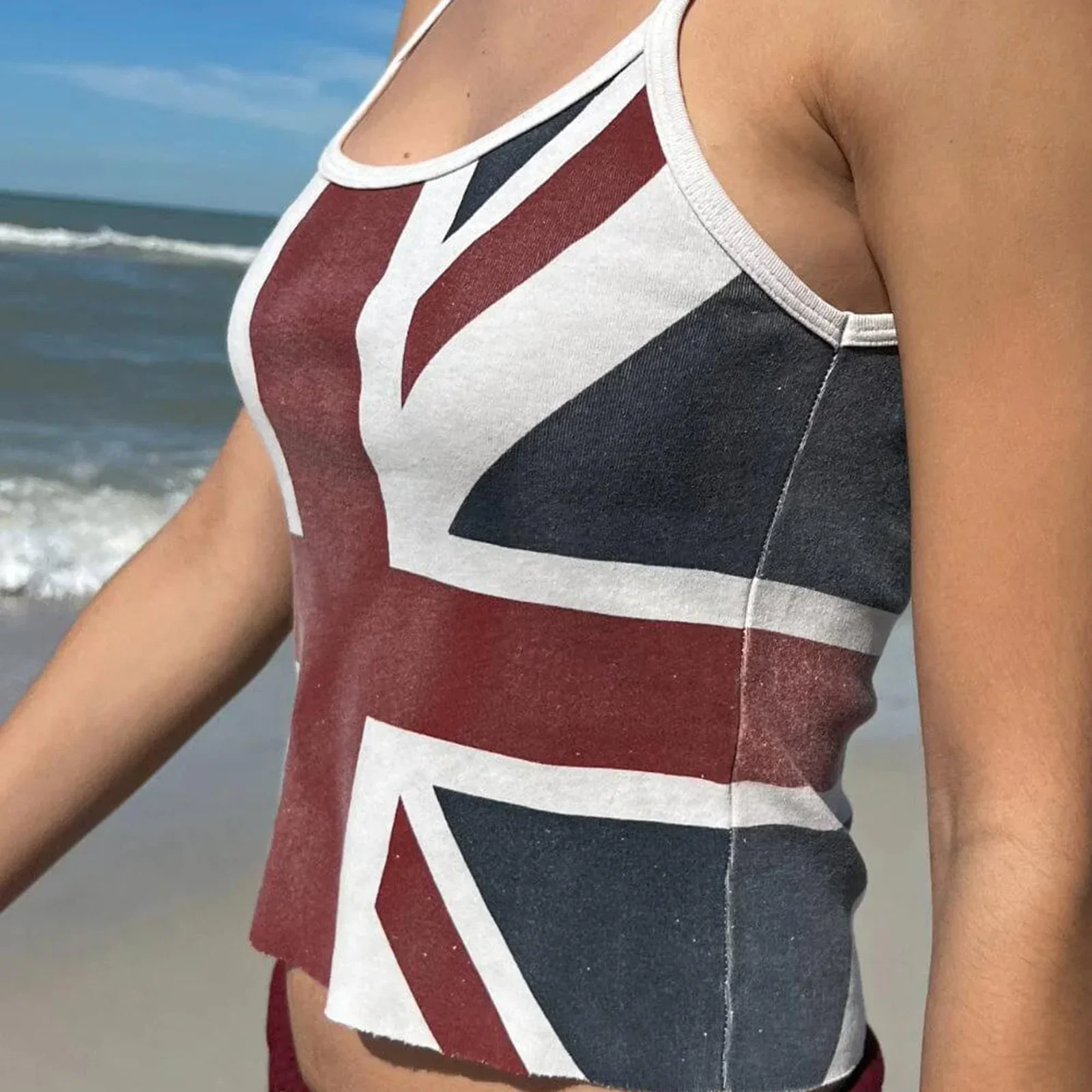 Union Jack Spaghetti Crop Top - Image 3