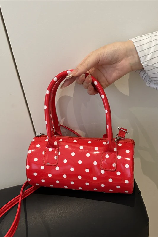 Unique Polka Dot Large Capacity Cylinder Crossbody Bag - Image 2