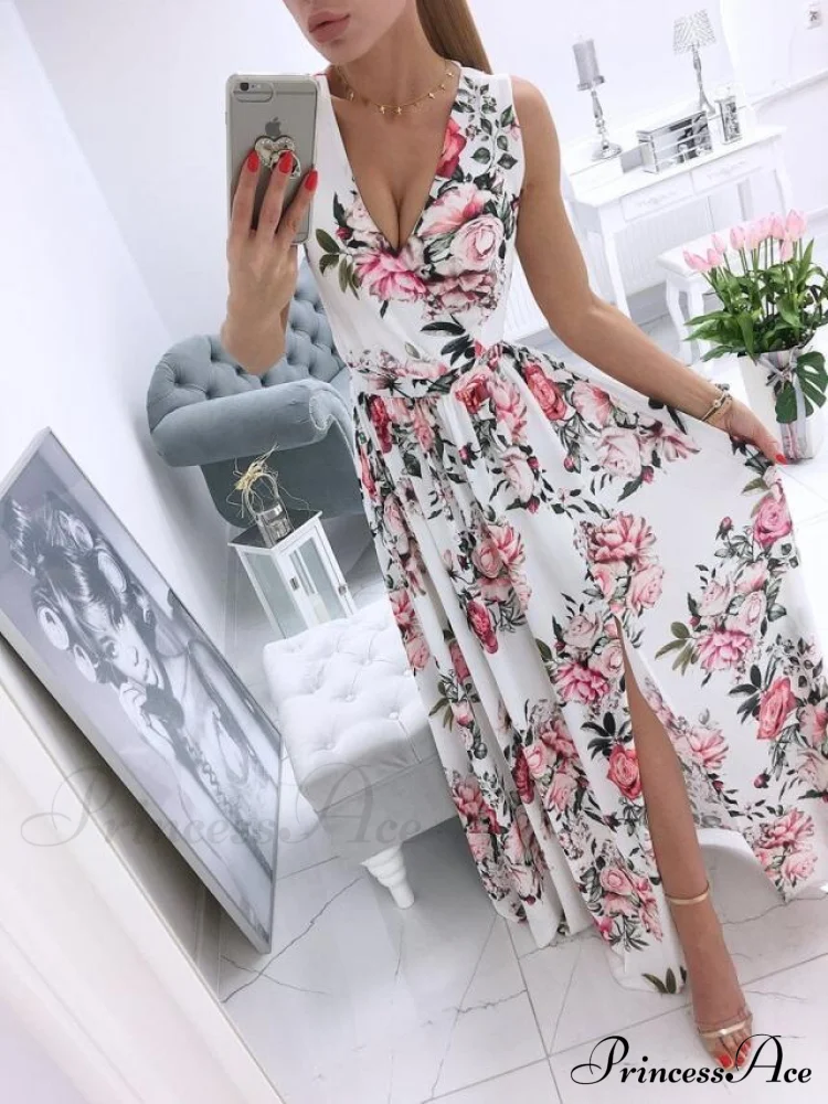 V-neck Evening Fashion Party for Elegant - Split Gown Warm-Season with Women's Side Gown Clubwear - Image 11