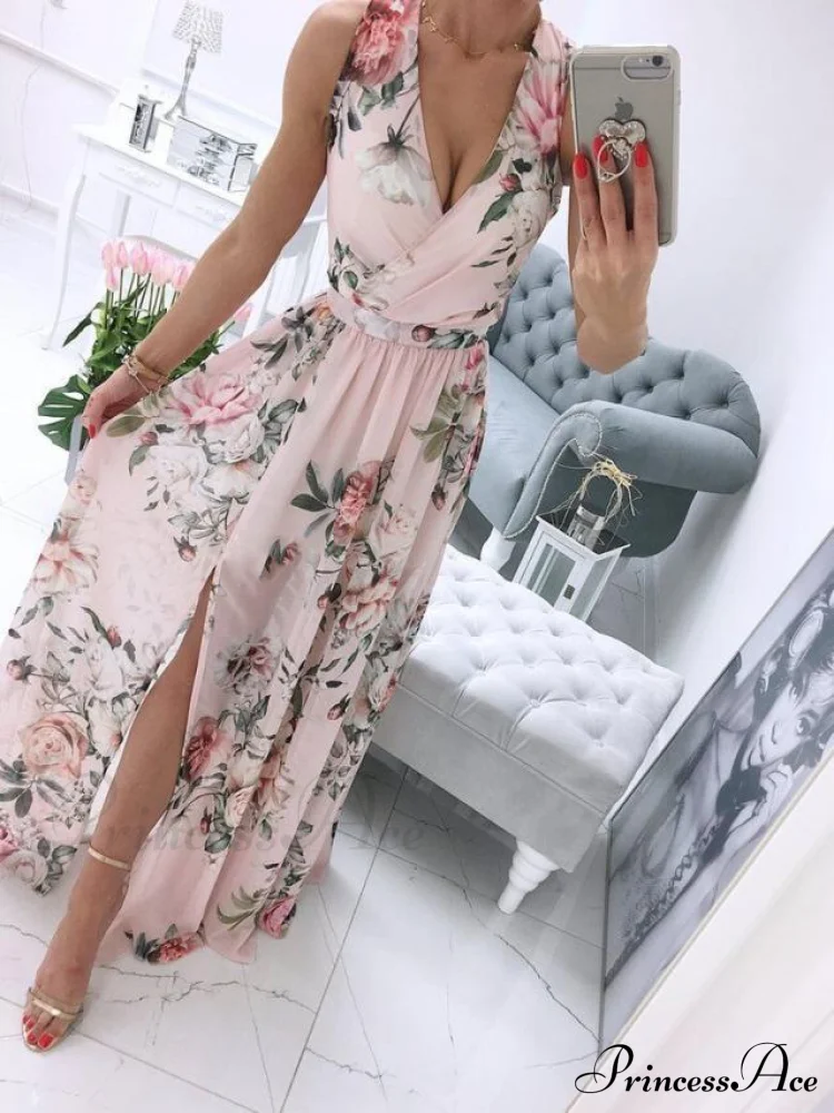 V-neck Evening Fashion Party for Elegant - Split Gown Warm-Season with Women's Side Gown Clubwear - Image 12