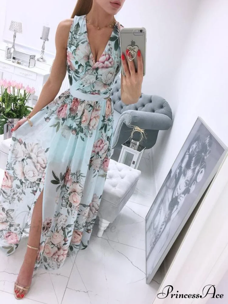 V-neck Evening Fashion Party for Elegant - Split Gown Warm-Season with Women's Side Gown Clubwear - Image 13