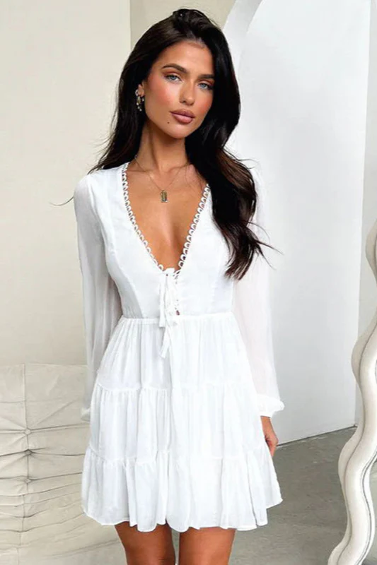 V-Neck Lace-Up Slim Fit Bodycon Party Dress - Image 10
