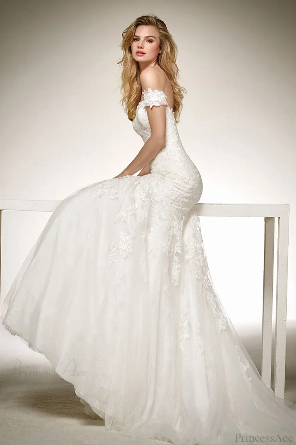 V-Neck Long Train Sheer Wedding Dress - Image 4