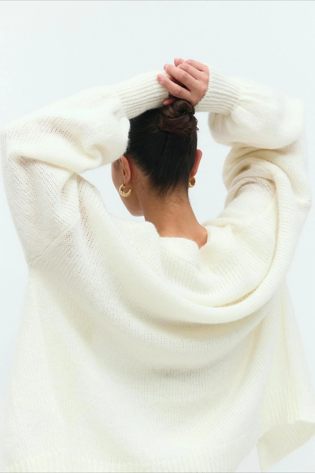 V-Neck Mohair Lace Bell Sleeve Cardigan - Image 7