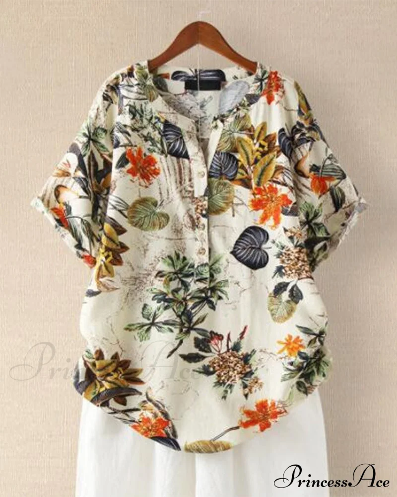 V-neck Patterned T-shirt