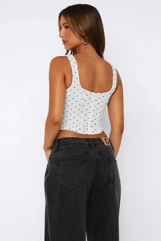 V-Neck Polka Dot Bustier Corset - Image 4