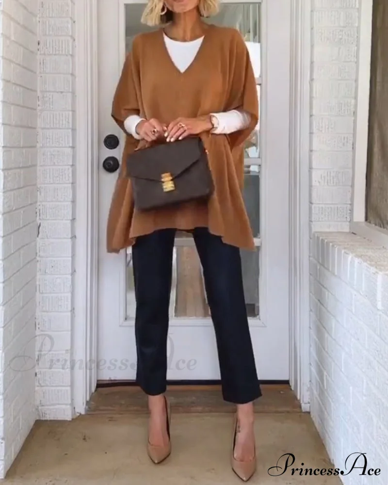 V-neck Pullover Sweater - Image 2