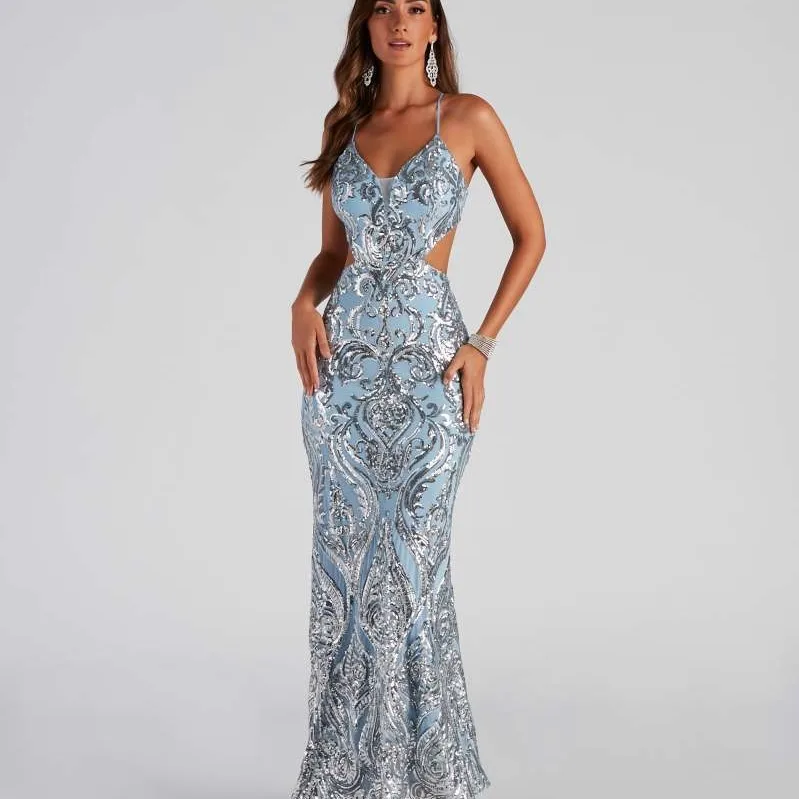 V-Neck Sequined Party Dress - Image 2