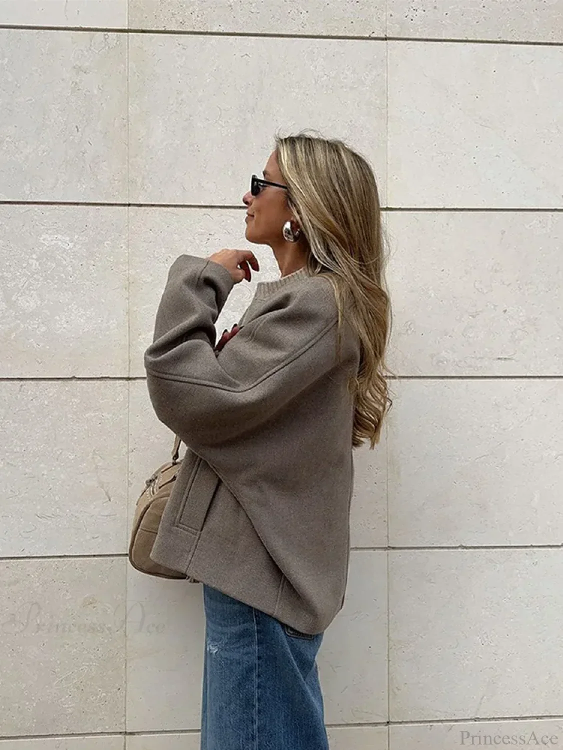 V-neck Single Breasted Wool Coat - Image 4