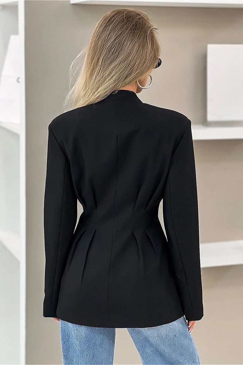 V Neck Waist Cinched Blazer - Image 7