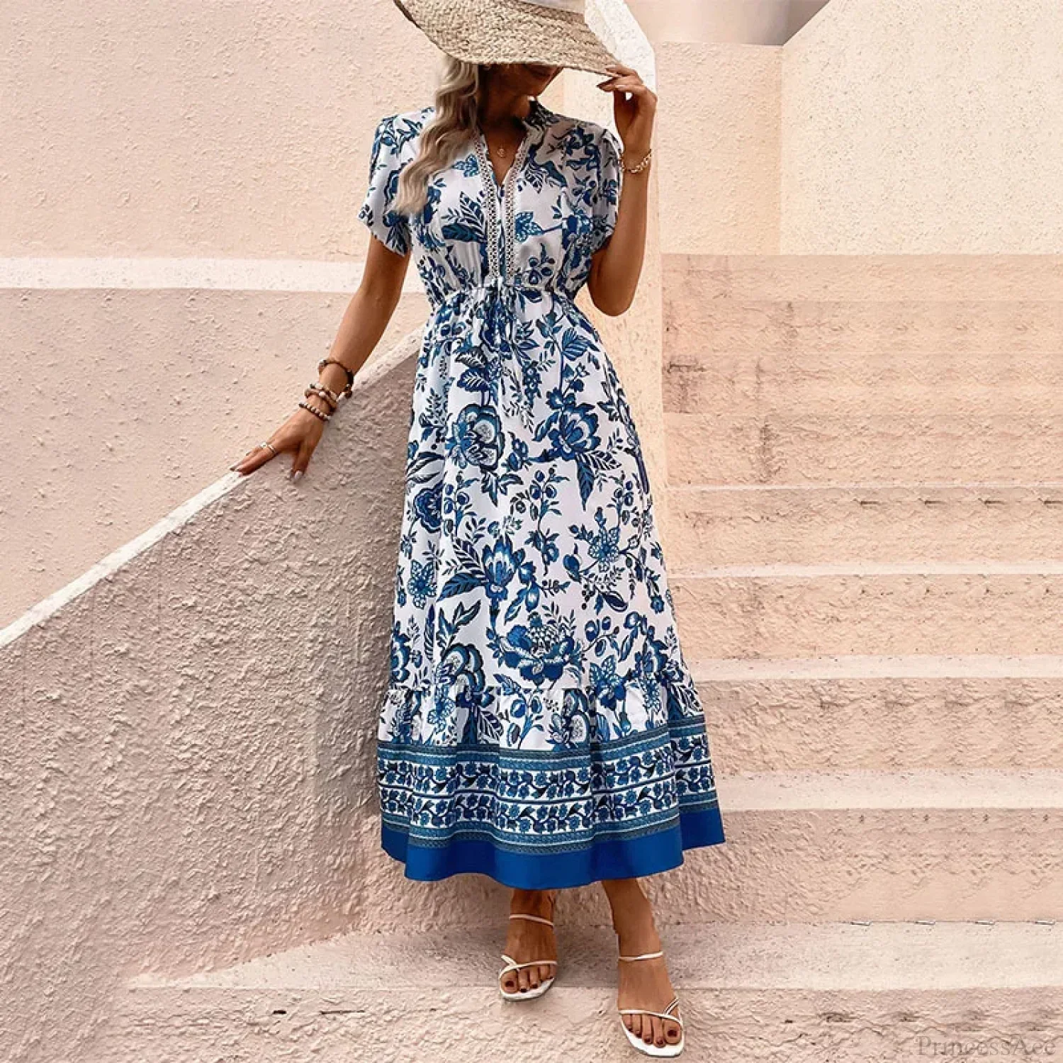 Vacation Style Floral Print Dress - Image 5