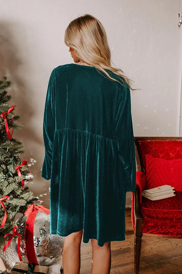 Velvet Loose Cutout Tie Waist Mini Dress - Image 8