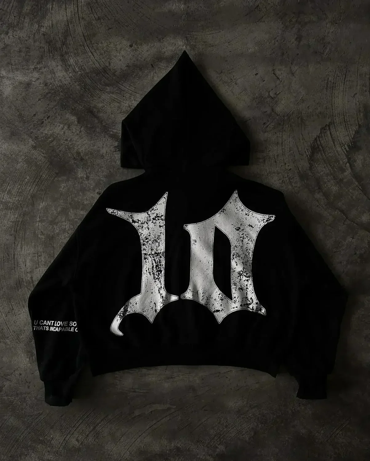 Vintage Black Zipper Hoodie - Image 3