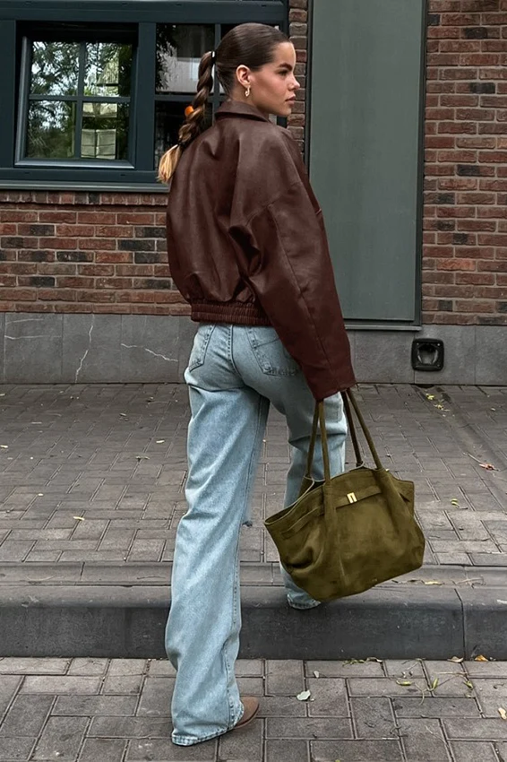 Vintage Brown Leather Jacket - Image 4