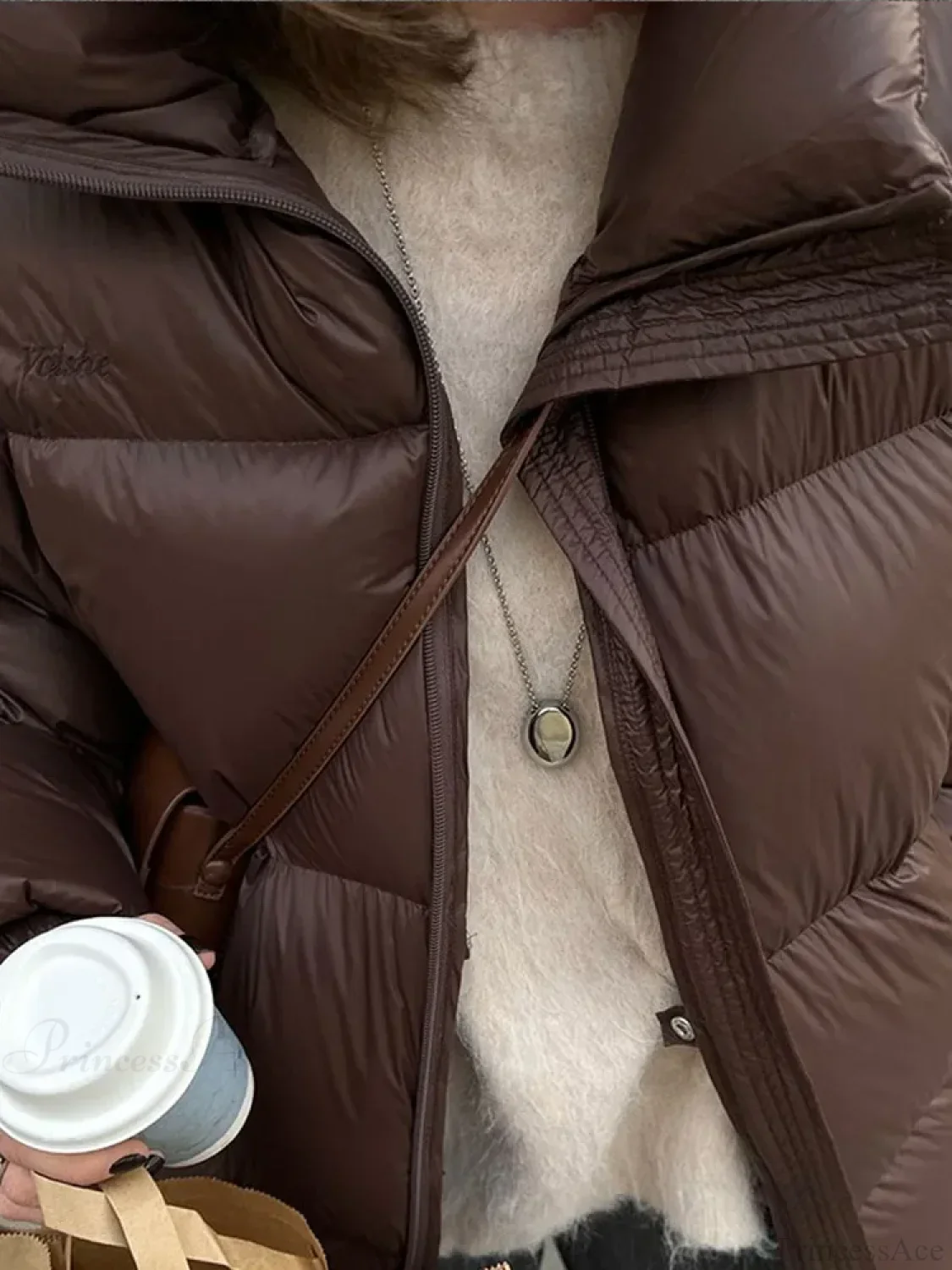 Vintage Brown Oversized Cotton Coat - Image 6