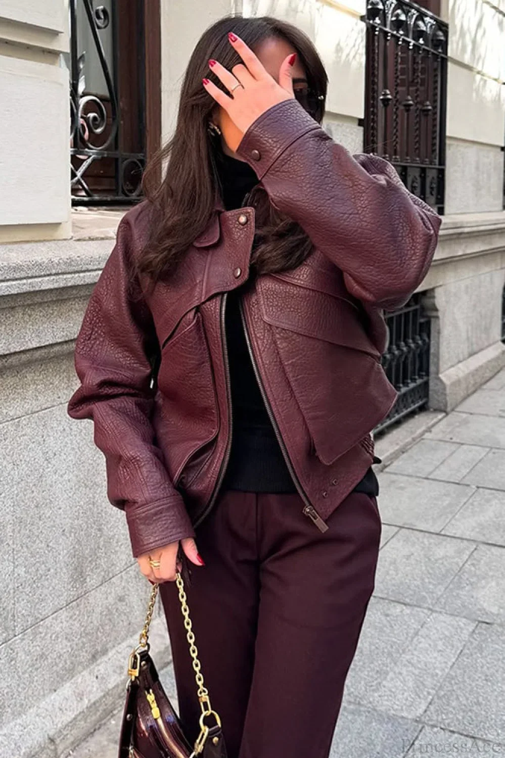 Vintage Casual Lapel Loose Suede Jacket - Image 2