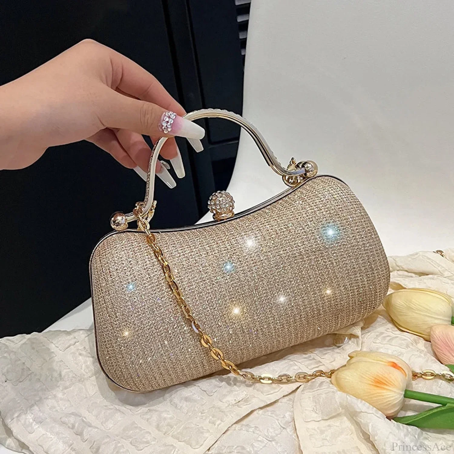 Vintage Chain Evening Shoulder Clutch Bag