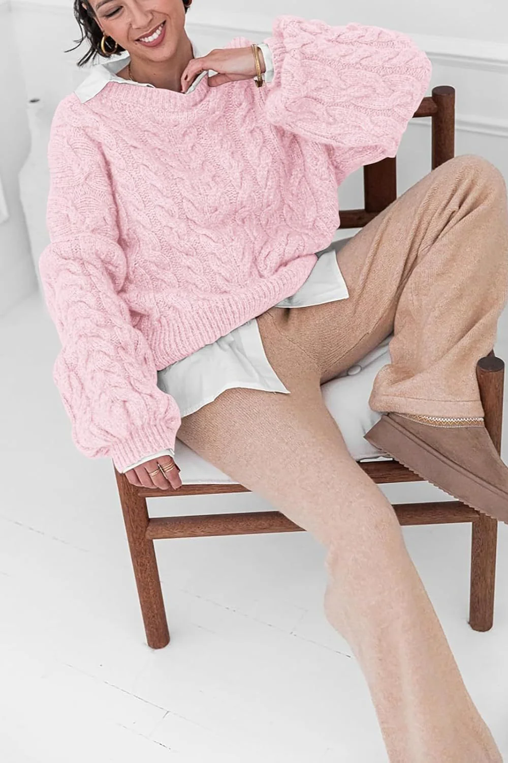 Vintage Chunky Knit Cable Sweater - Image 4