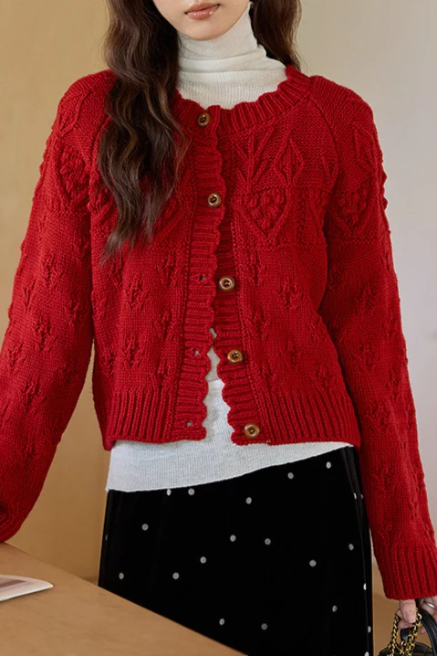 Vintage Crochet Knit Cardigan