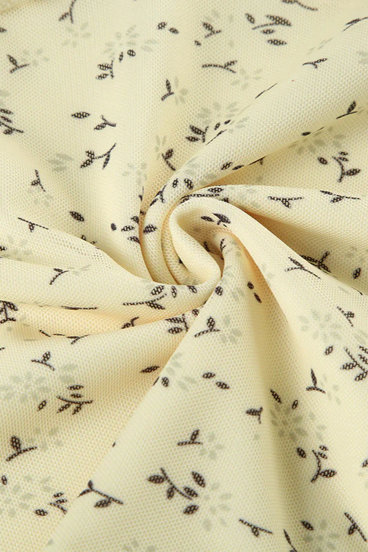 Vintage Cutout Tie Waist Yellow Floral Blouse - Image 4