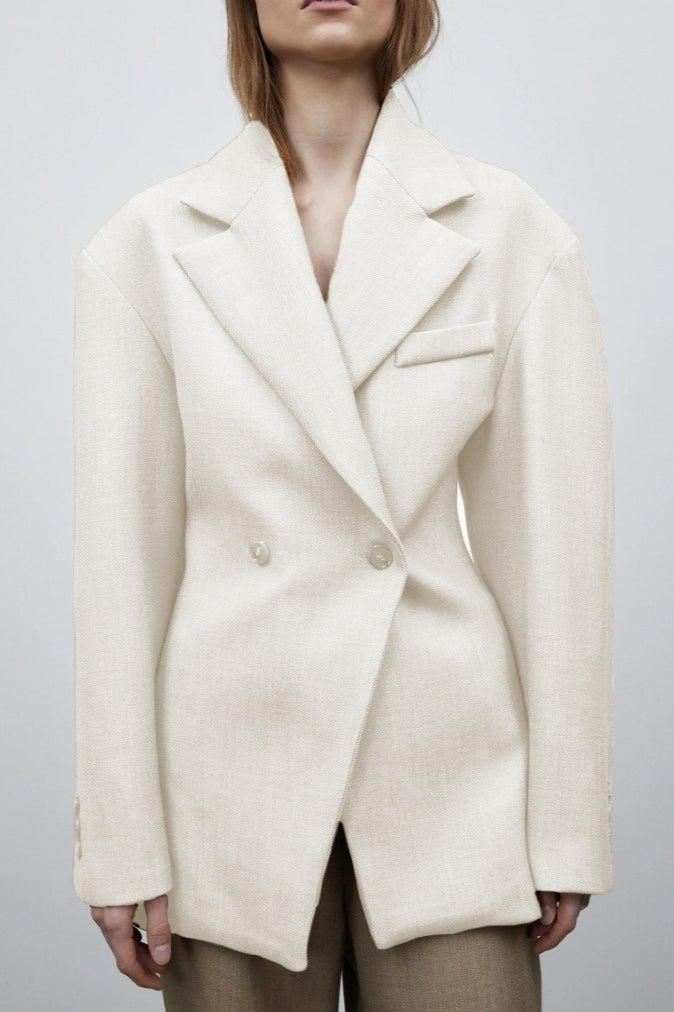 Vintage Double Lapel Loose Fit Blazer - Image 3