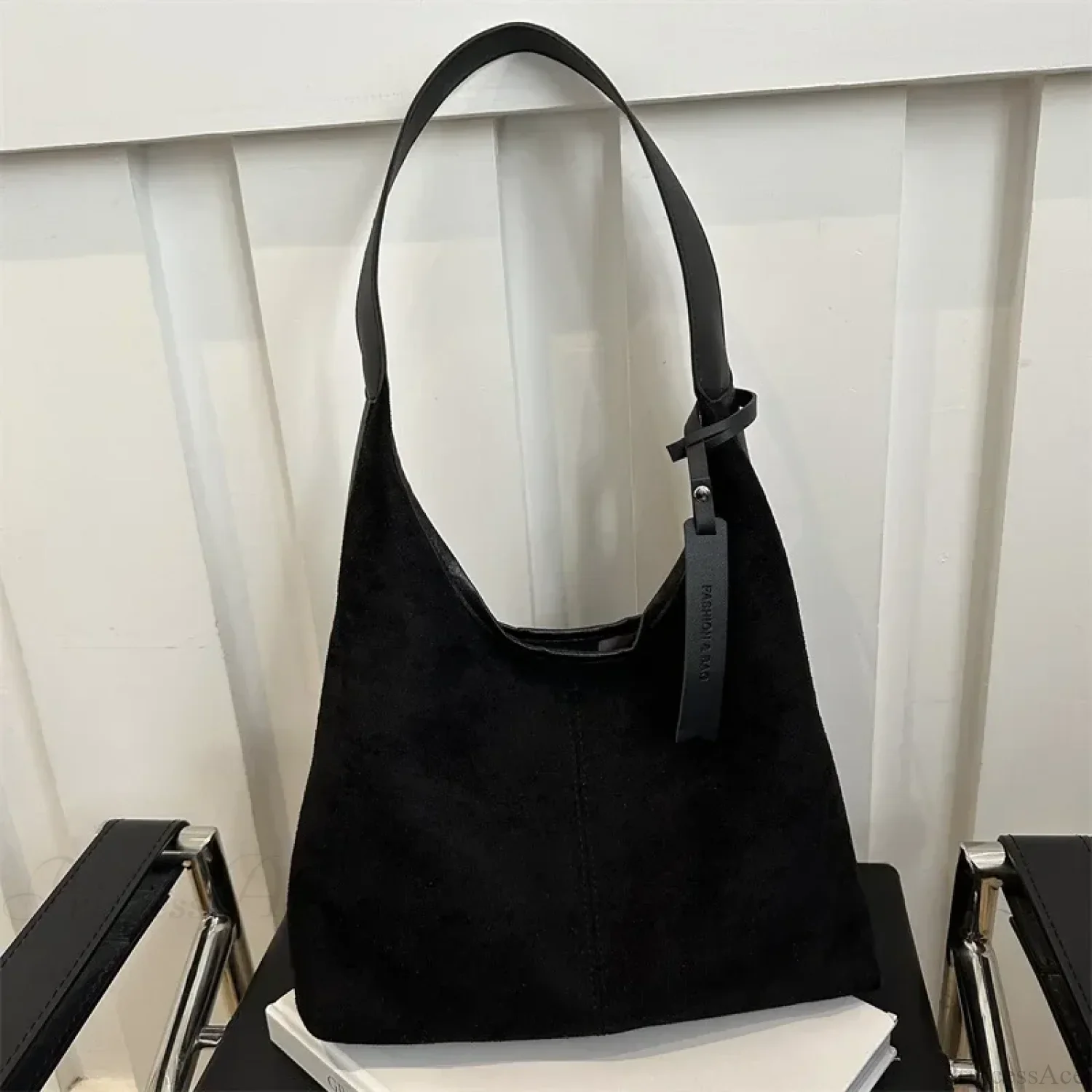 Vintage Faux Suede Large Shoulder Tote Bag - Image 6