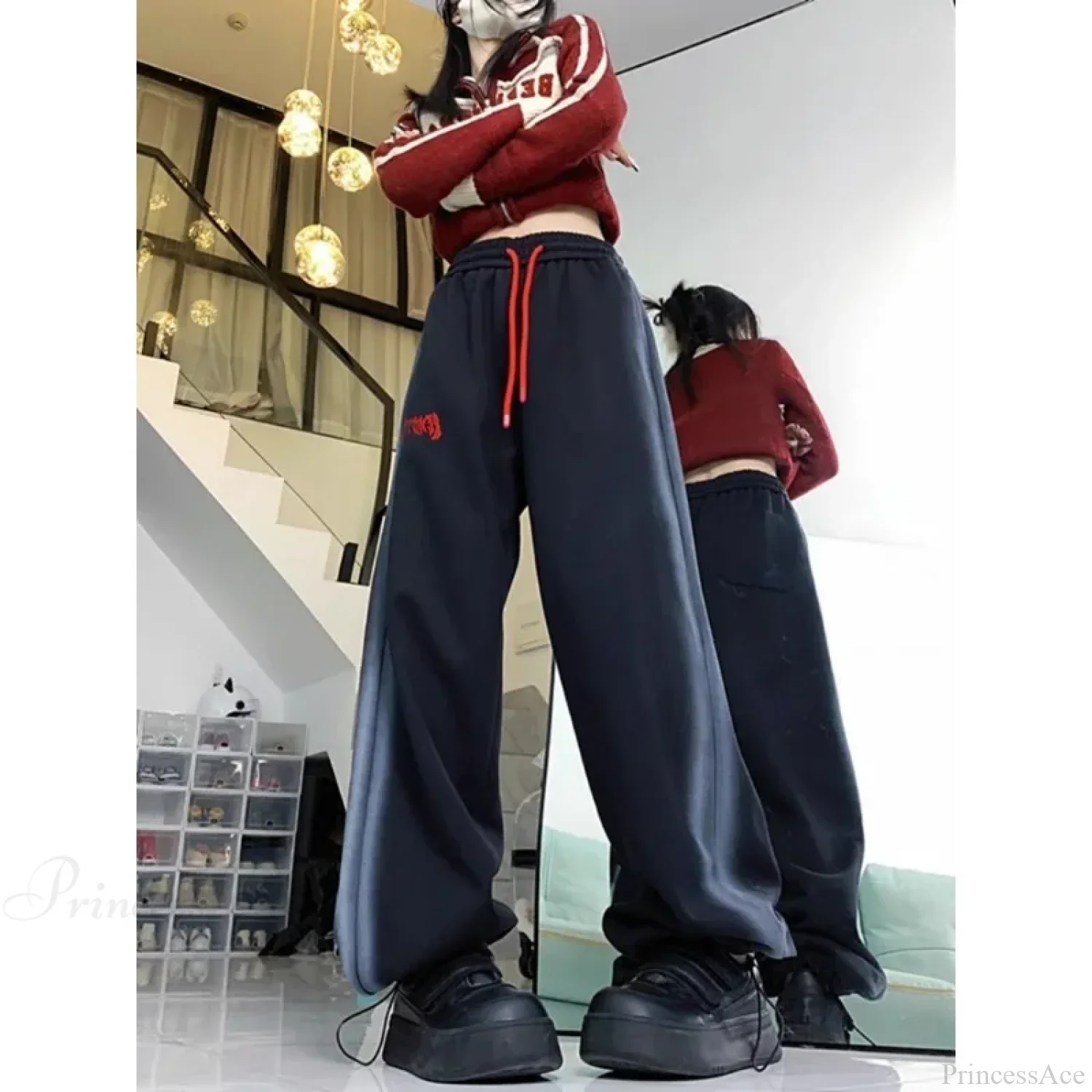 Vintage Fleece Sweatpants Winter Pants - Image 2