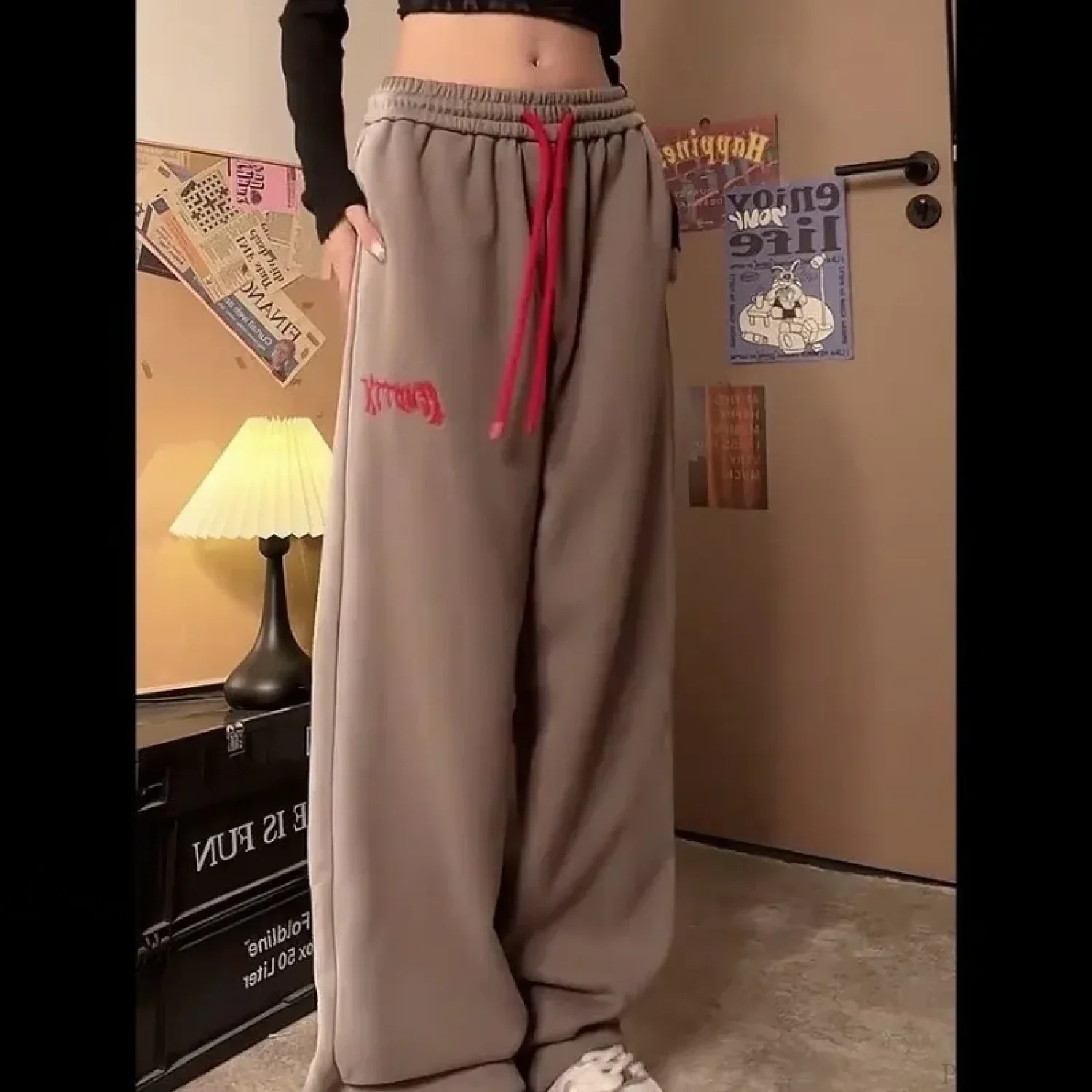 Vintage Fleece Sweatpants Winter Pants - Image 5