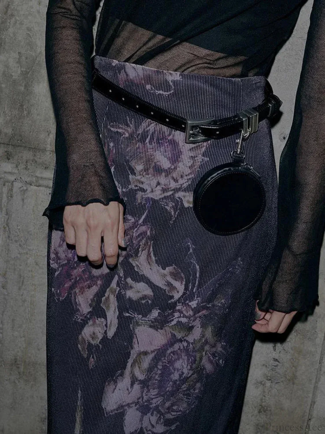 Vintage Floral Print Aesthetic High Waist Skirt - Image 4