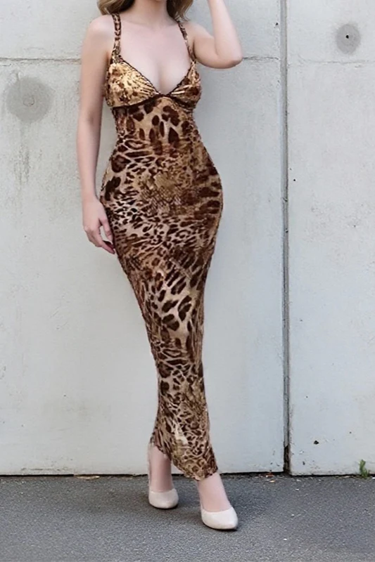 Vintage Floral Print Cami Maxi Dress