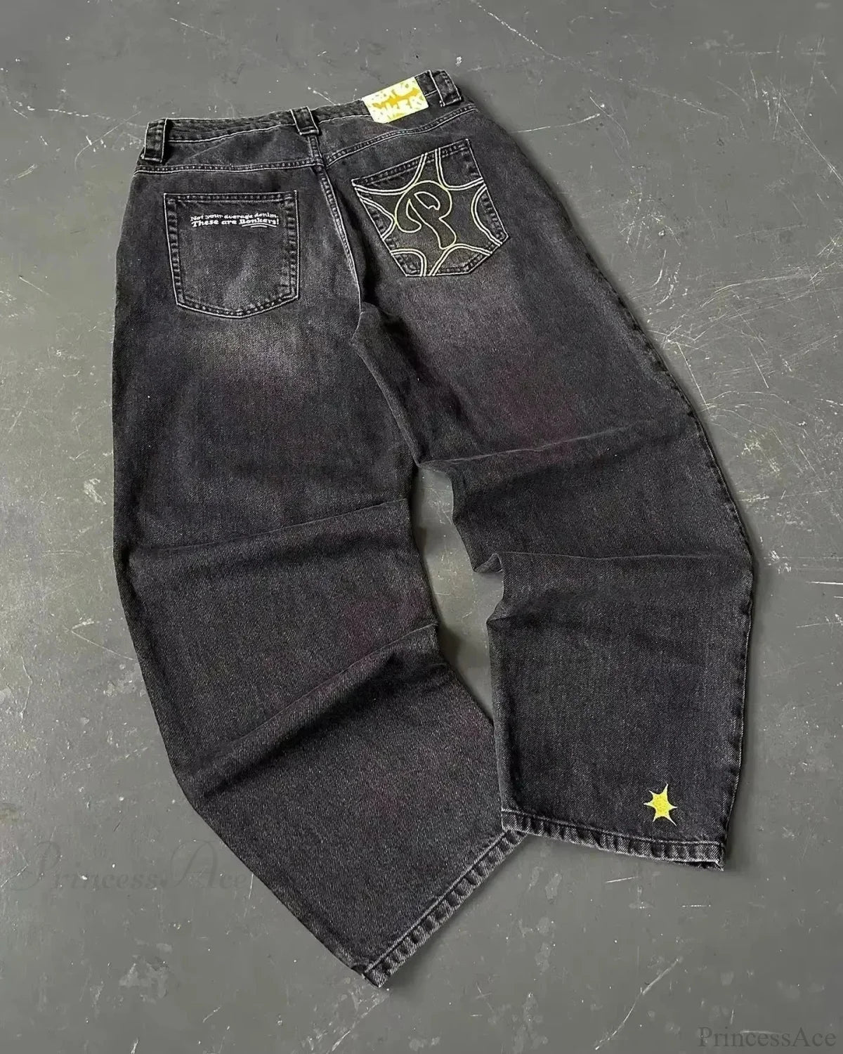 Vintage Gothic Cross Wings Stitched Pants - Image 15