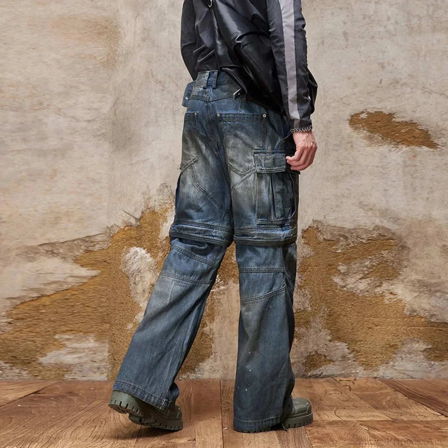 Vintage Gothic Multi-Pocket Denim Trouser - Image 5