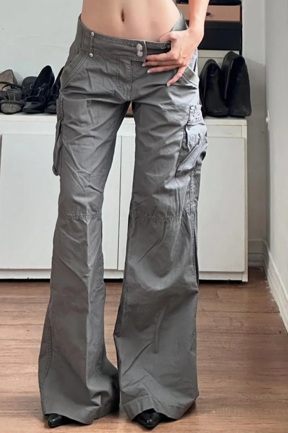 Vintage Gray Loose-Fit Cargo Pant - Image 2