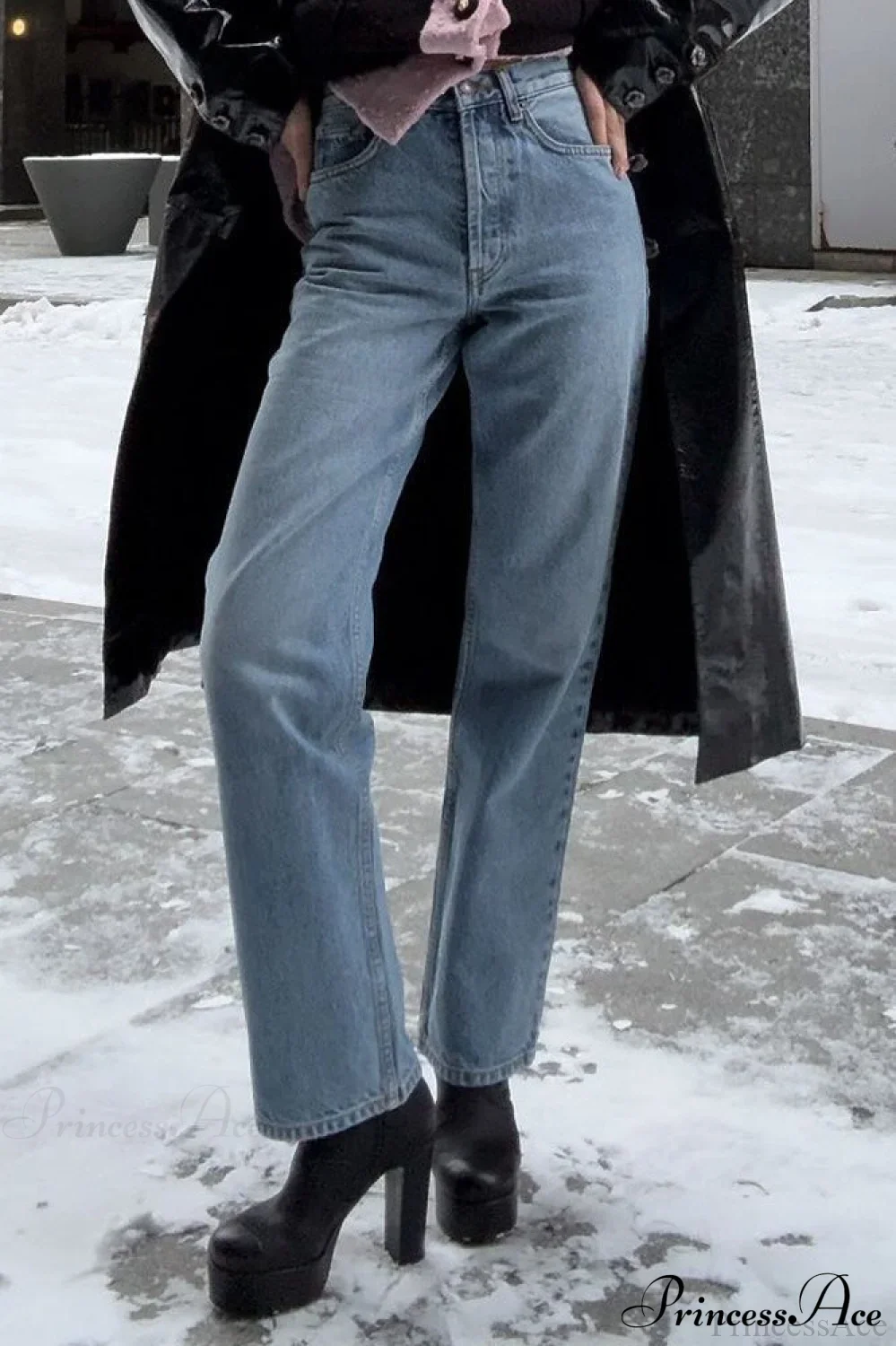 Vintage High-Rise Straight-Leg Pencil Fit Jeans
