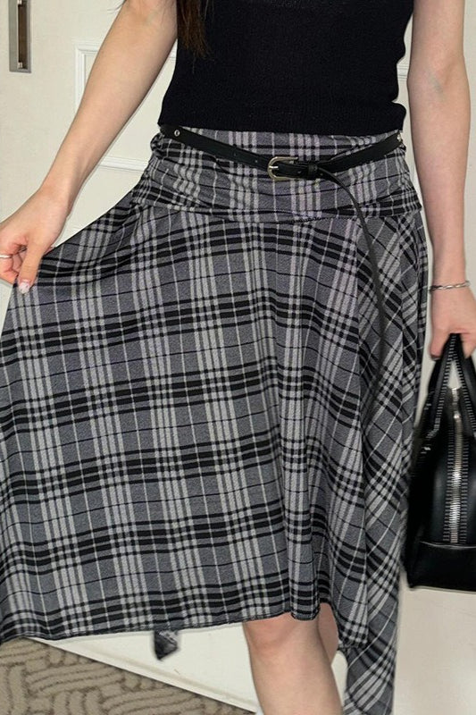 Vintage High-Waist Faux Leather Midi Skirt - Image 2