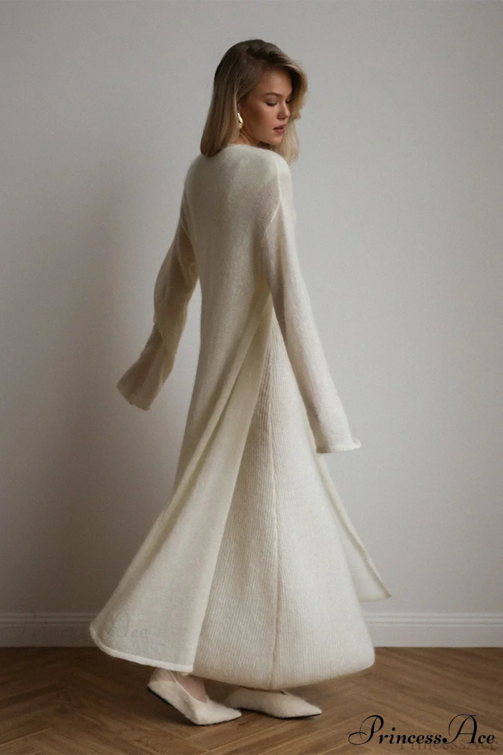 Vintage Knit Cardigan and Sleeveless Dress Two Piece Set - Image 3