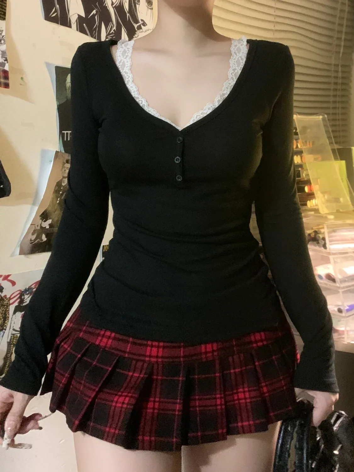 Vintage Lace Sleeve Knit Top - Image 2