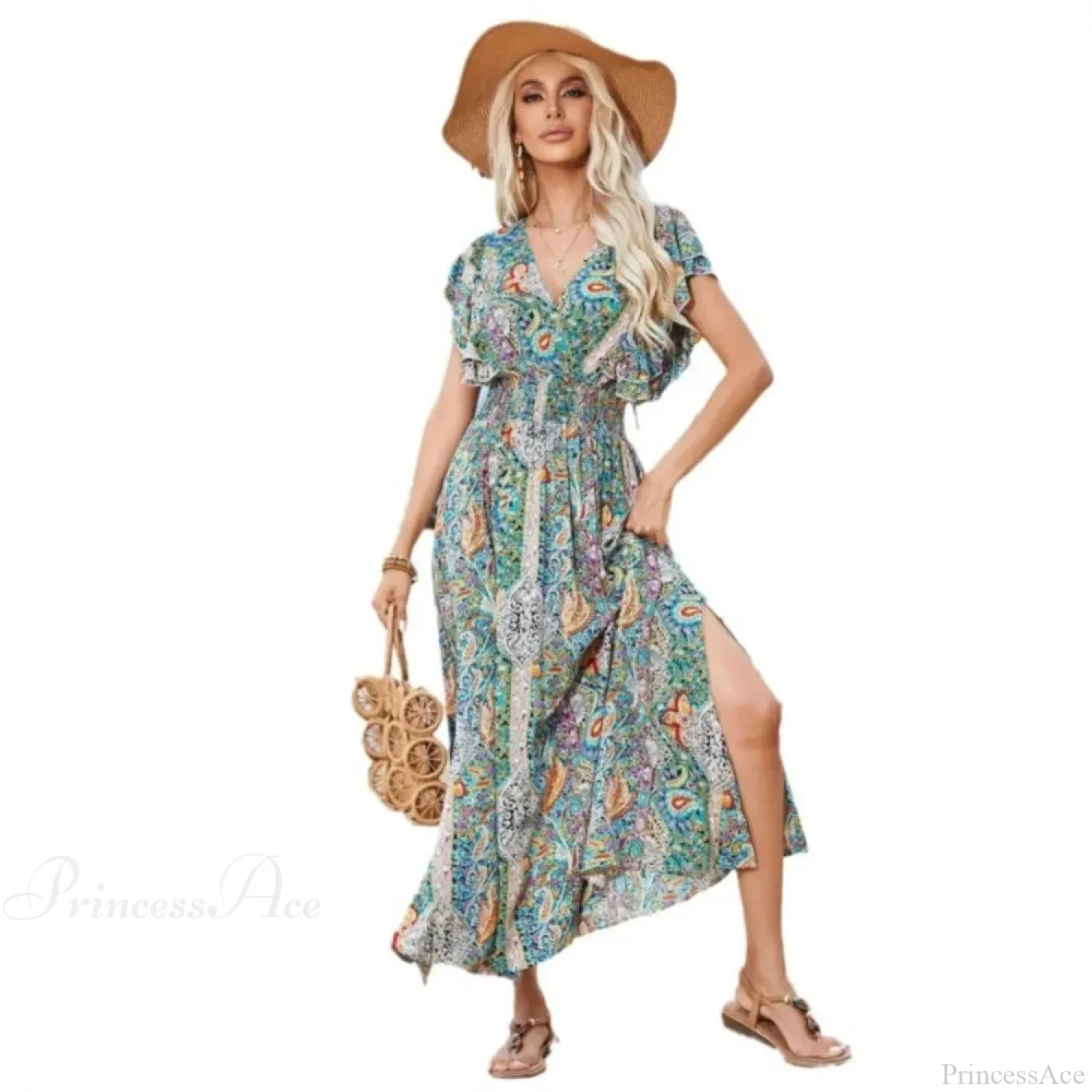 Vintage Lace Up Floral Beach Dress - Image 5