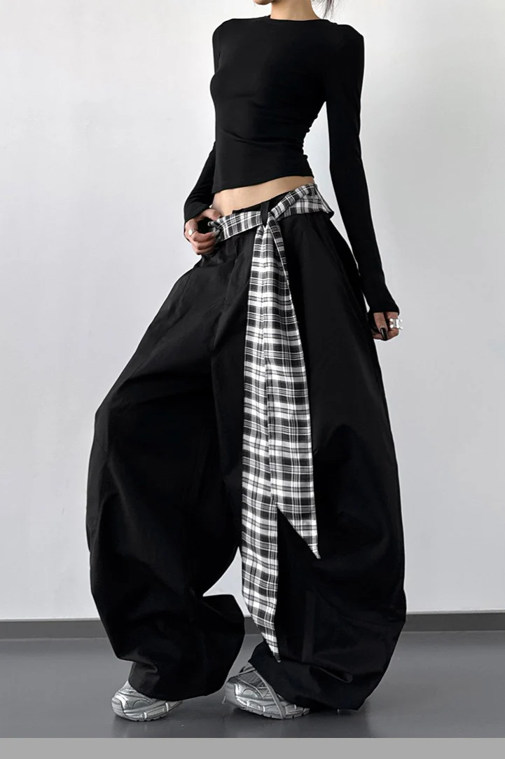 Vintage Layered Wide-Leg Palazzo Pants - Image 4