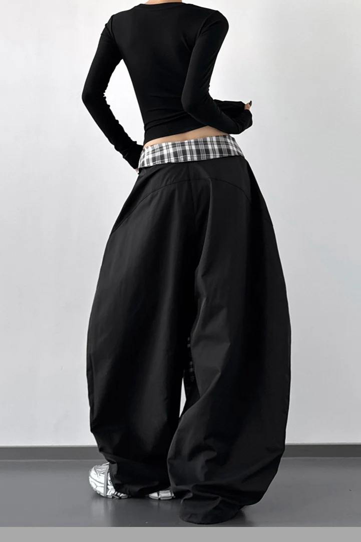 Vintage Layered Wide-Leg Palazzo Pants - Image 5