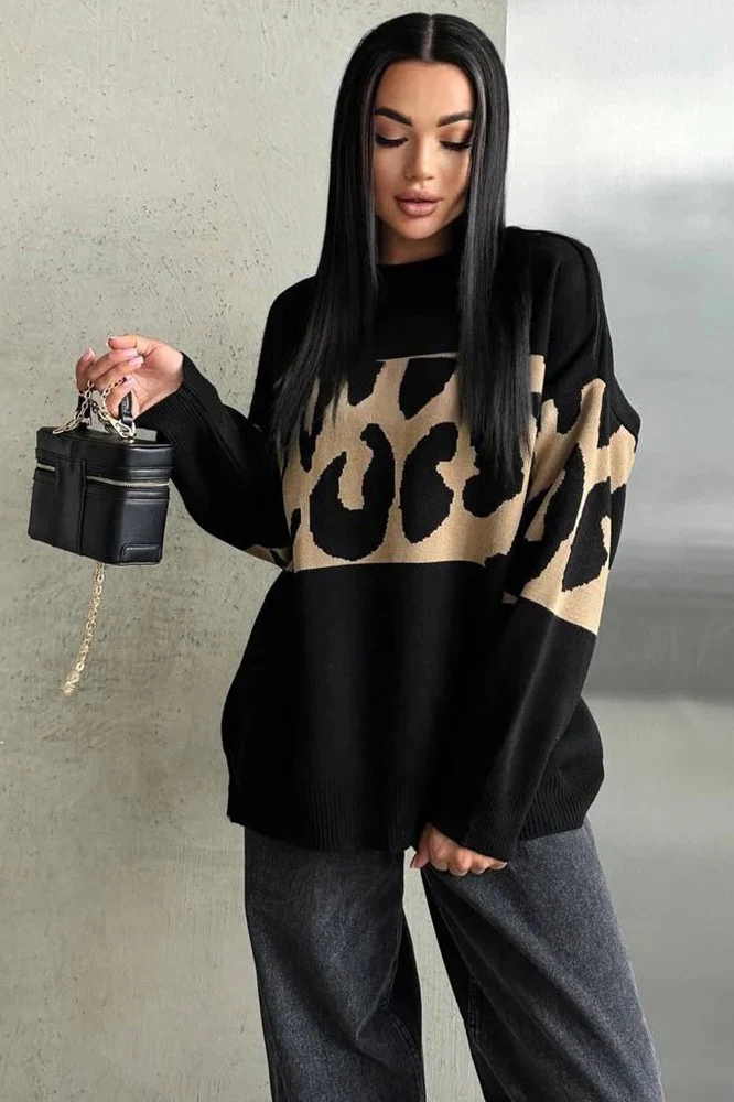 Vintage Leopard Knit Sweater - Image 2