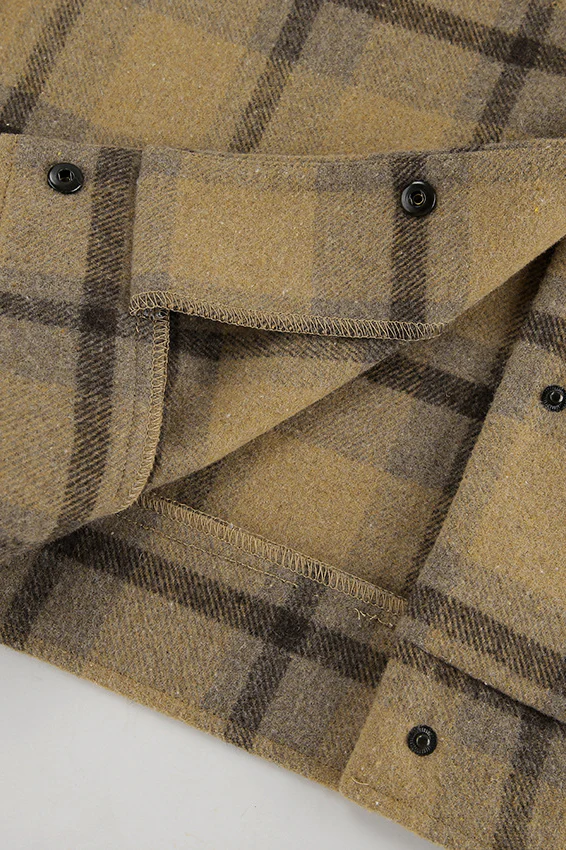 Vintage Loose Plaid Wool Coat - Image 6
