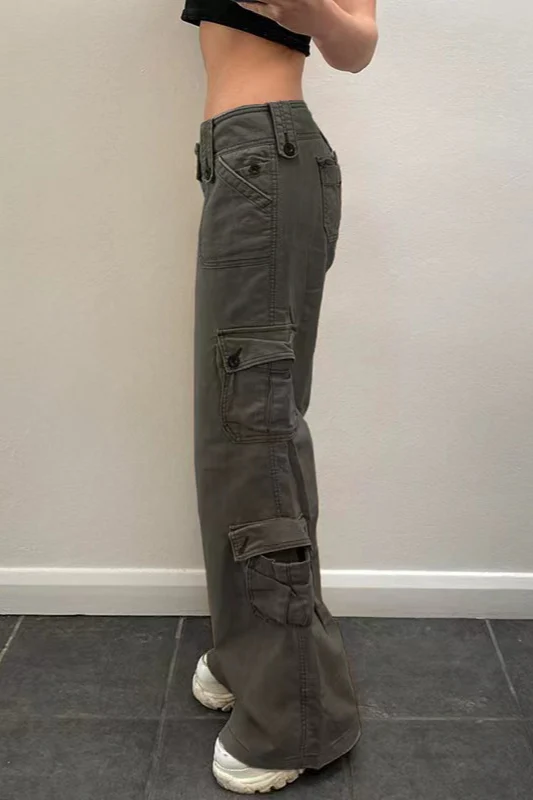 Vintage Multi-Pocket Mid-Waisted Denim Cargo Pant - Image 2