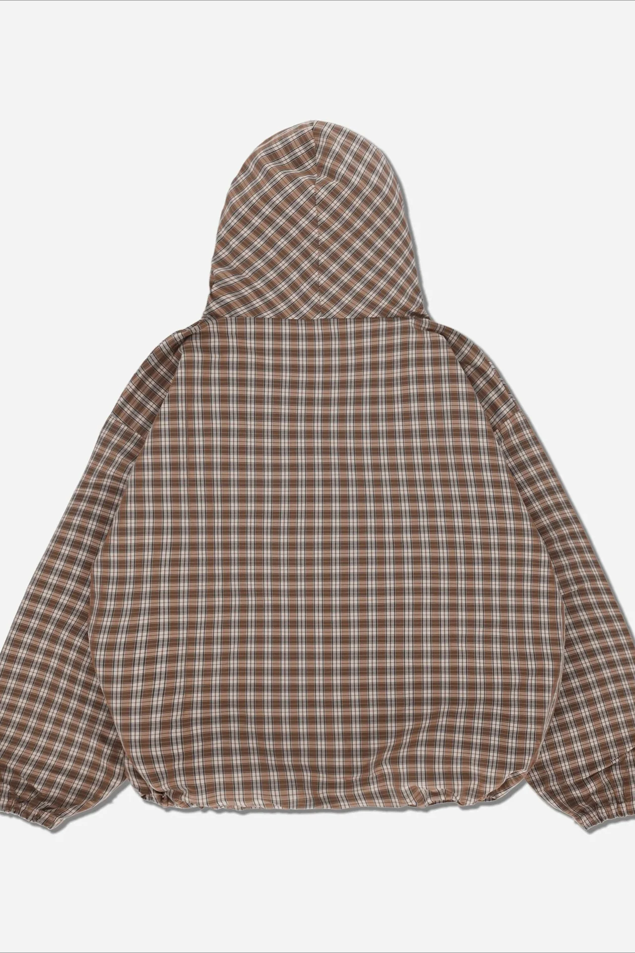 Vintage Plaid Half-Placket Masked Hoodie - Image 5
