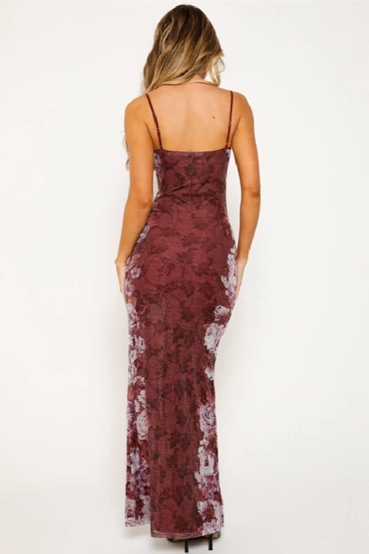 Vintage Print Cami Evening Maxi Dress - Image 3