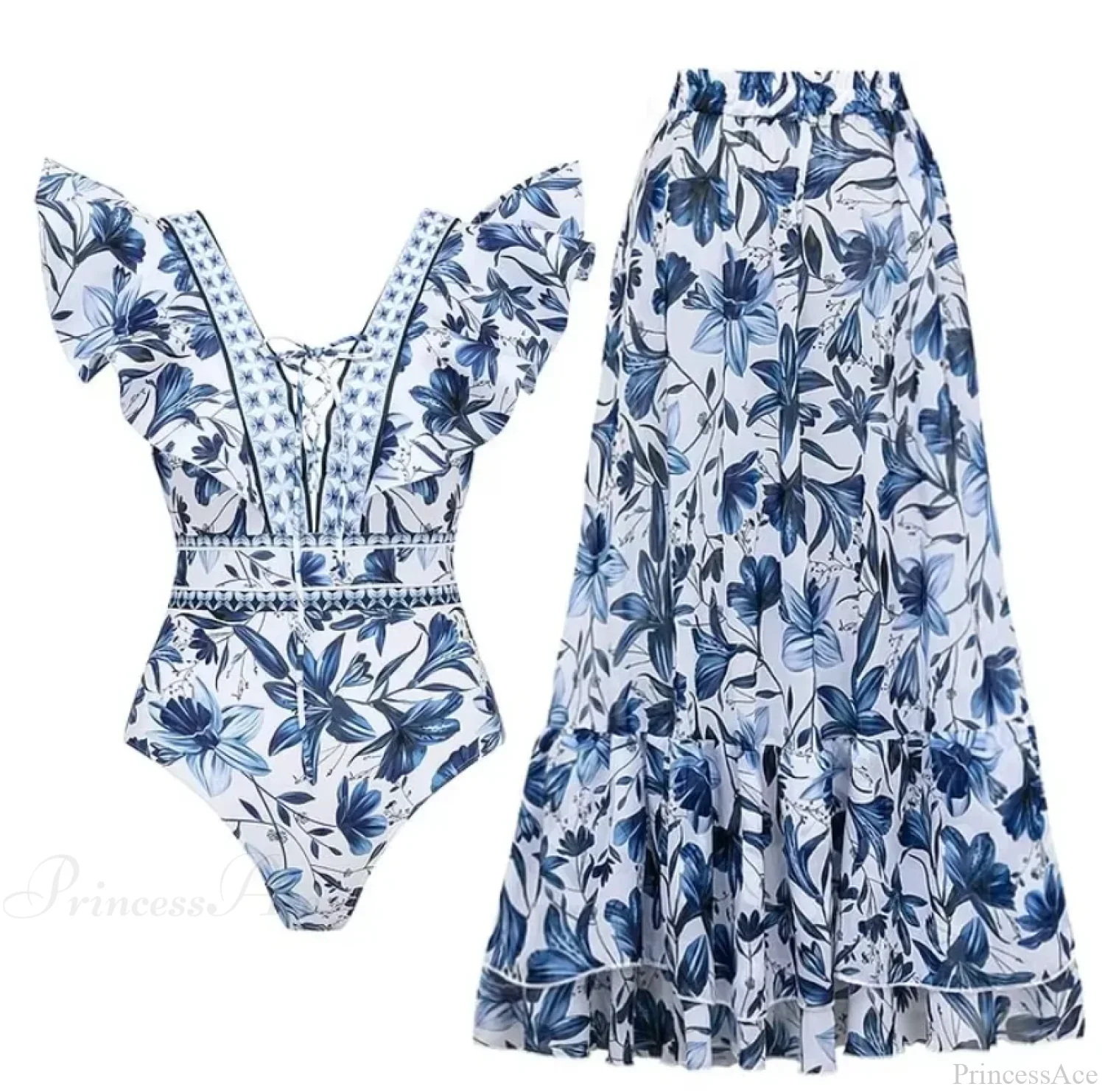 Vintage Printed Sarong Two Piece Set - Image 12