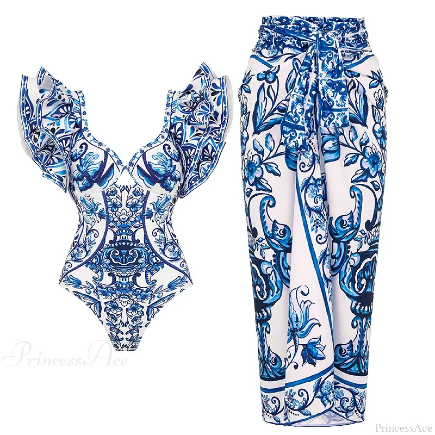Vintage Printed Sarong Two Piece Set - Image 17
