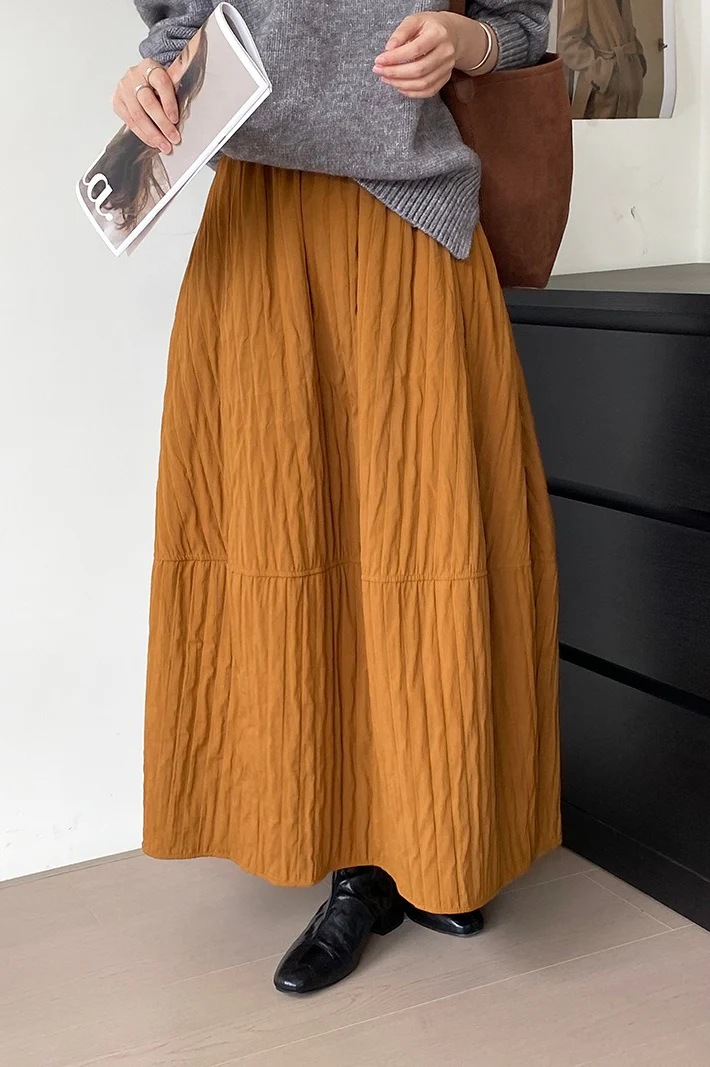 Vintage Quilted Cotton Puffer Midi Skirt - Image 3