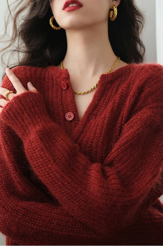 Vintage Relaxed Short Cardigan - Image 2